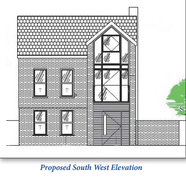 Lot: 39 - LAND WITH PLANNING FOR LIVE/WORK PROPERTY - Propsed South West Elevation